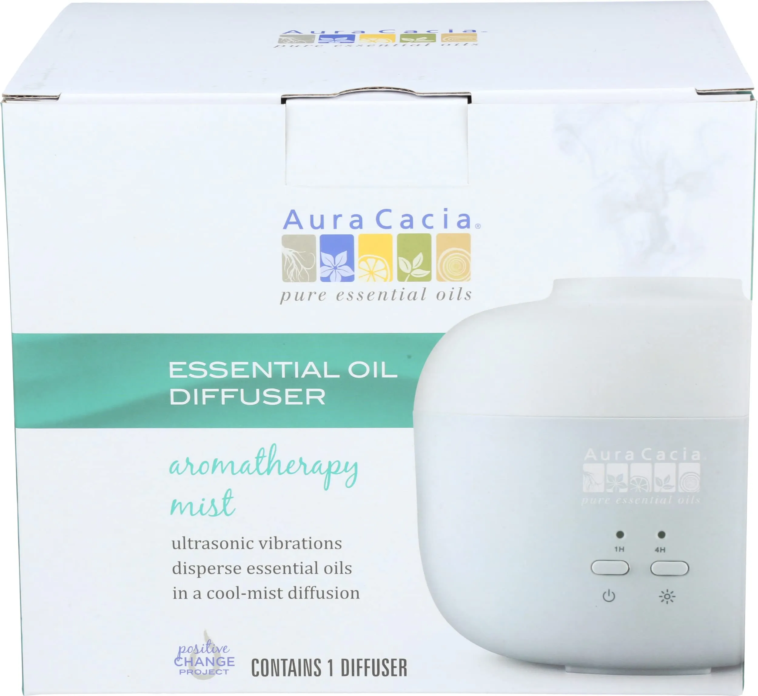 Aura Cacia Essential Oil Diffuser with Soft LED Light - Ultrasonic Aromatherapy Mist