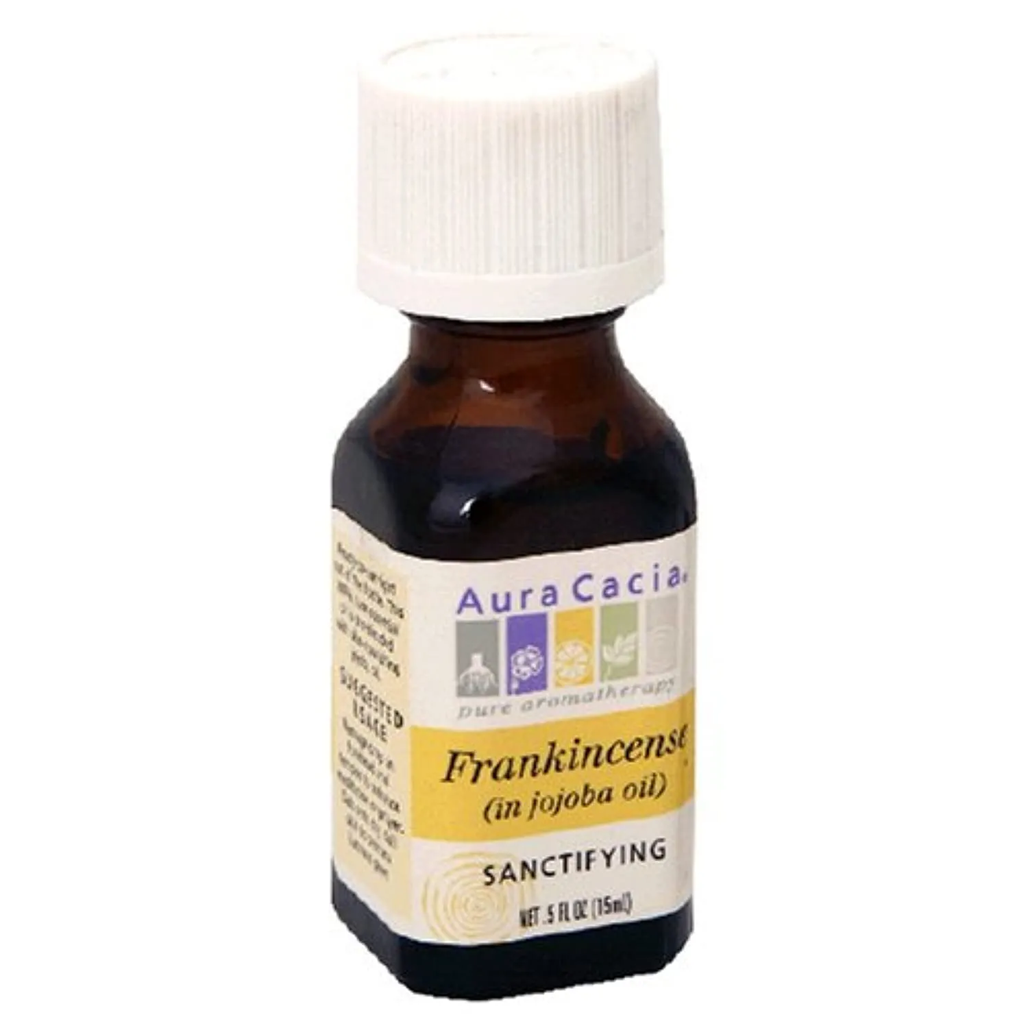 Aura Cacia Frankincense Essential Oil in Jojoba Oil, 0.5 Ounces, 100% Pure, 3-Pack