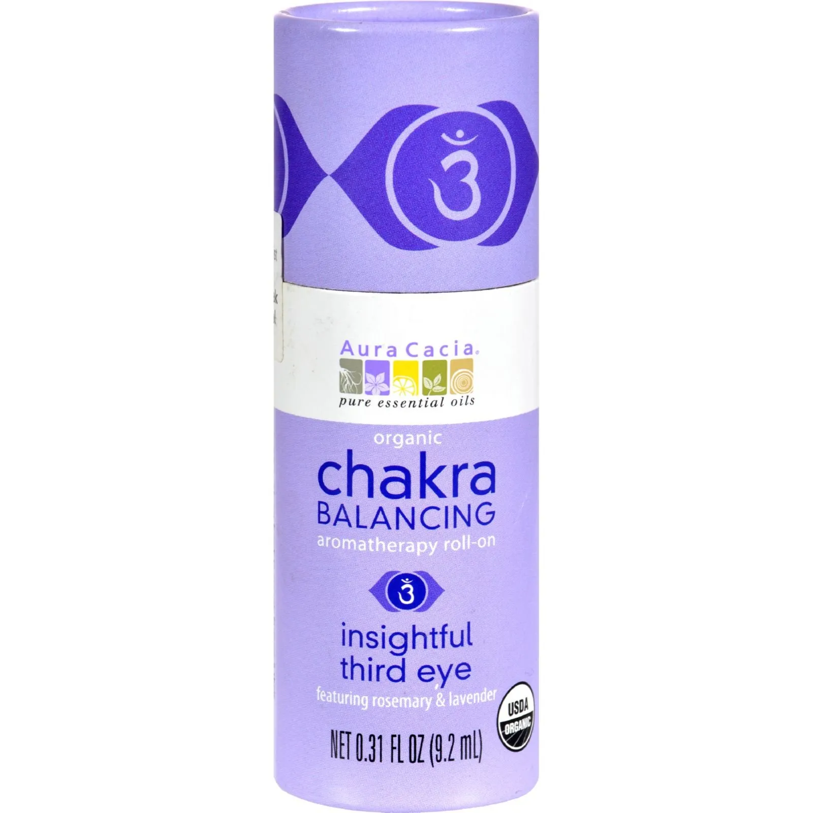 Aura Cacia Insightful Third Eye Chakra Roll-On, Organic Aromatherapy, 0.31 oz