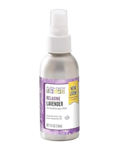 Aura Cacia Relaxing Lavender Aromatherapy Mist, 4-Ounce Aluminum Bottle with Pure Essential Oils