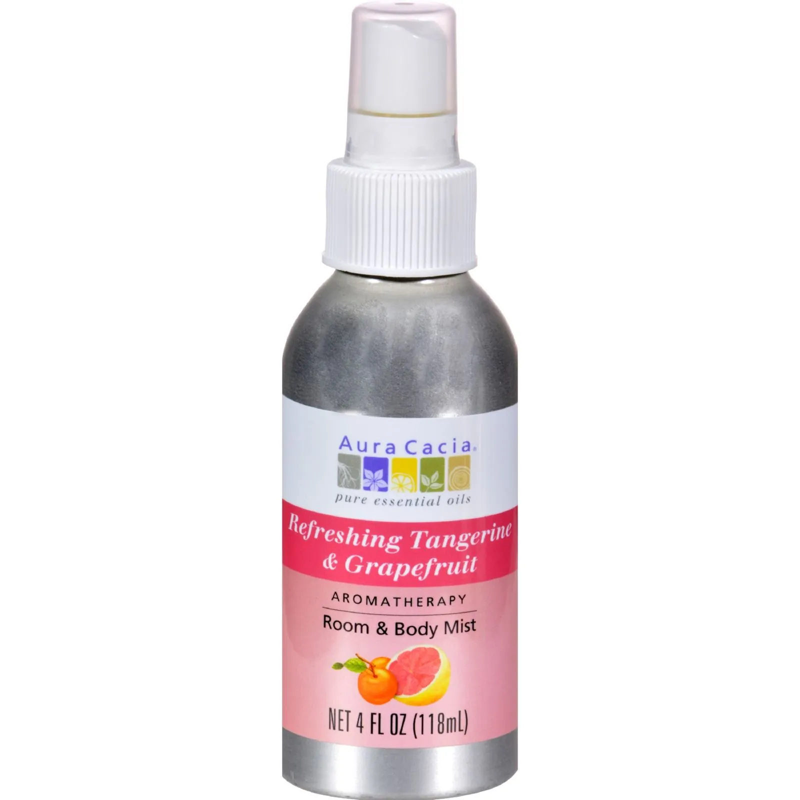 Aura Cacia Tangerine/Grapefruit Aromatherapy Mist 4oz - Refreshing Citrus Scent, 6 per Case