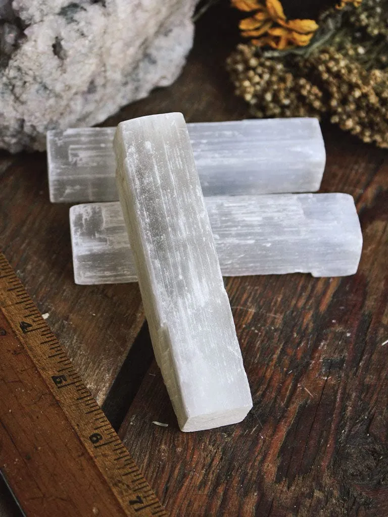 Aura Lifestyle Selenite Crystal Wand 3-4' for Healing, Reiki & Energy Cleansing