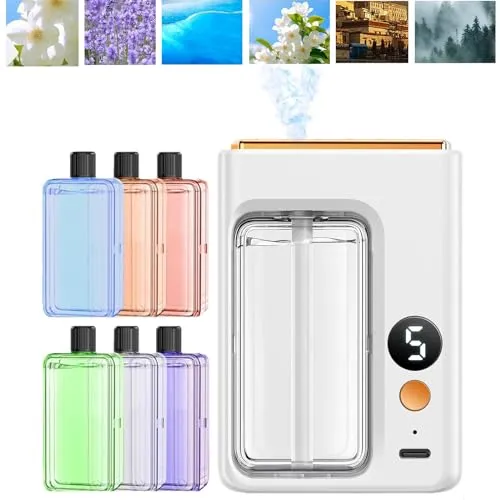 Automatic Aromatherapy Diffuser Wall Mounted, 5 Mist Modes, Rechargeable Essential Oil Diffuser