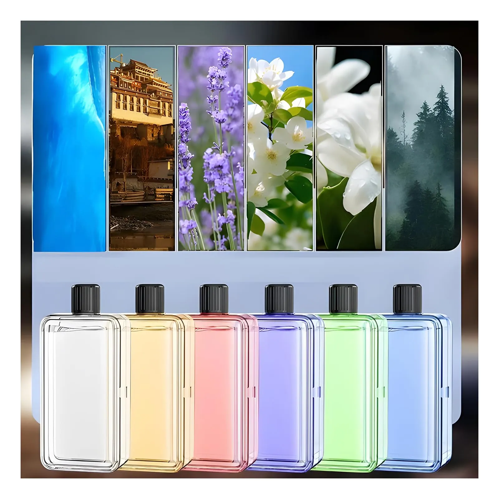 Automatic Aromatherapy Diffuser with 6 Essential Oils, Digital Display, Vertical Spray Technology