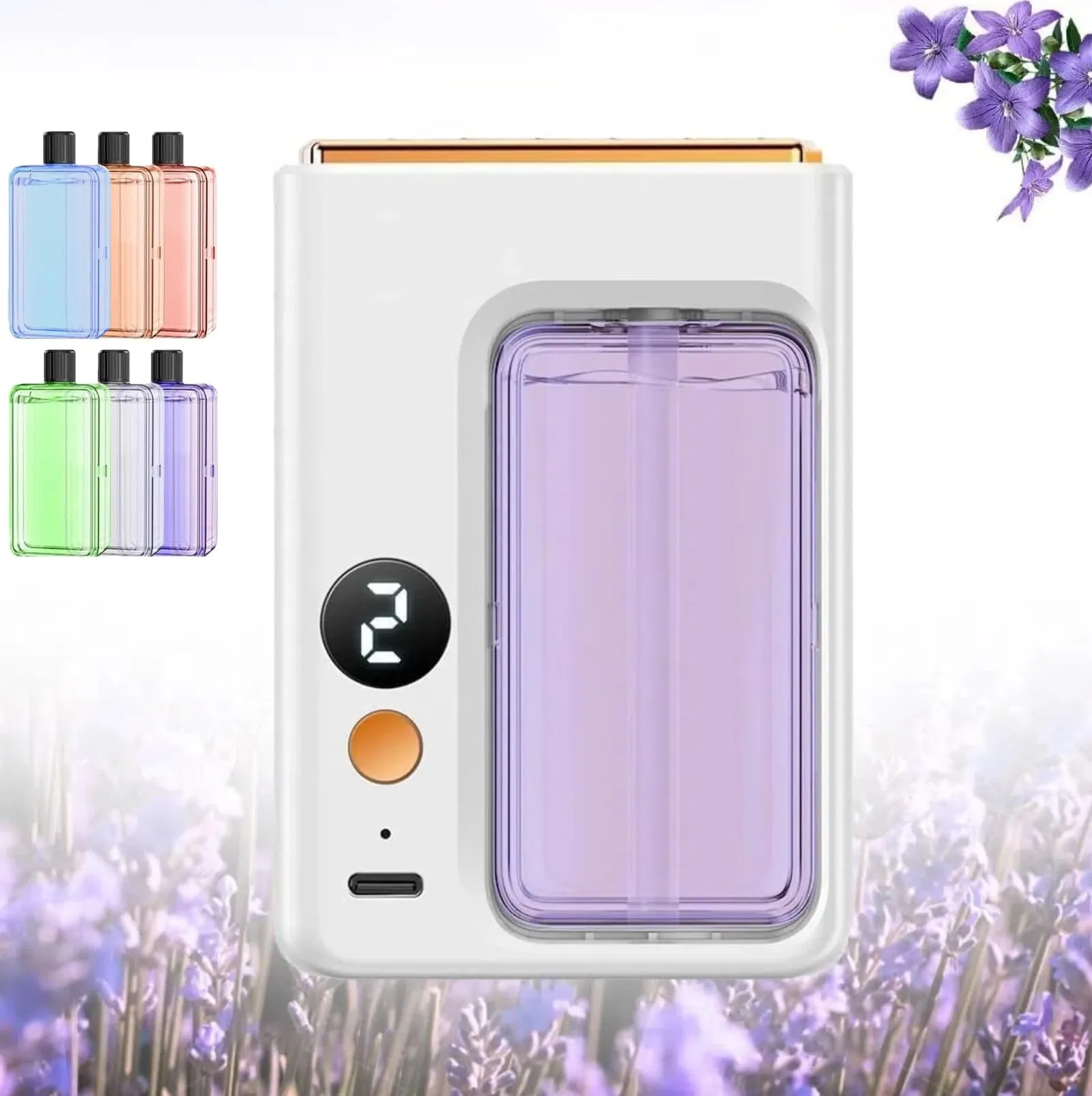 Automatic Aromatherapy Diffuser with Digital Display, 5 Modes, 1500mAh, 50ml Essential Oil