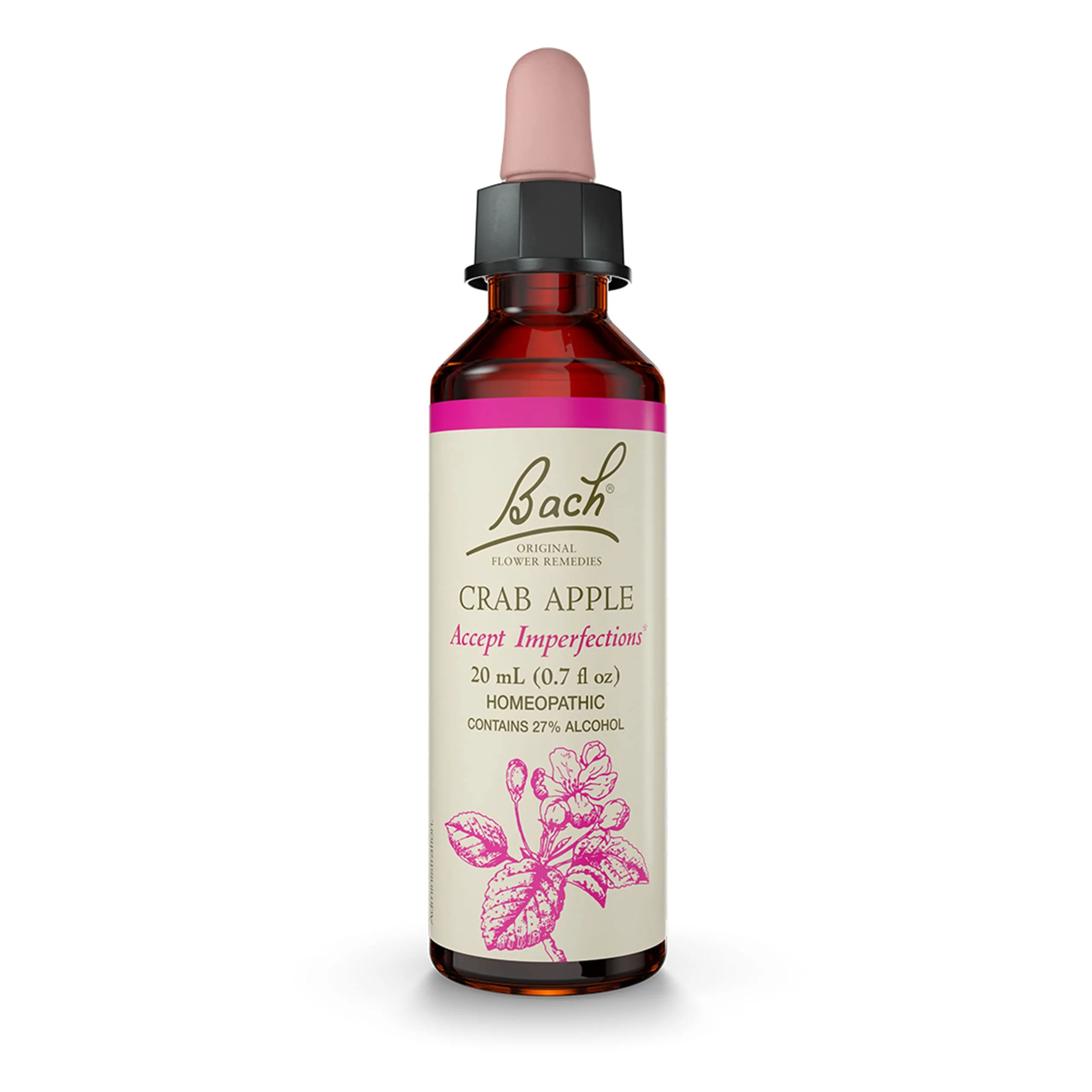 Bach Crab Apple Flower Essence for Accepting Imperfections, Vegan Homeopathic Remedy, 20mL