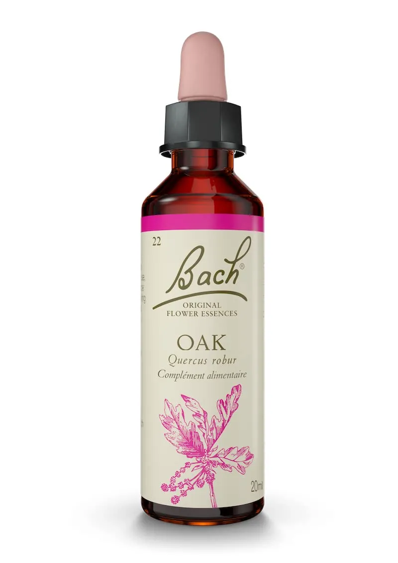 Bach Oak Flower Essence for Endurance & Strength, Vegan Homeopathic Remedy, 20mL Dropper