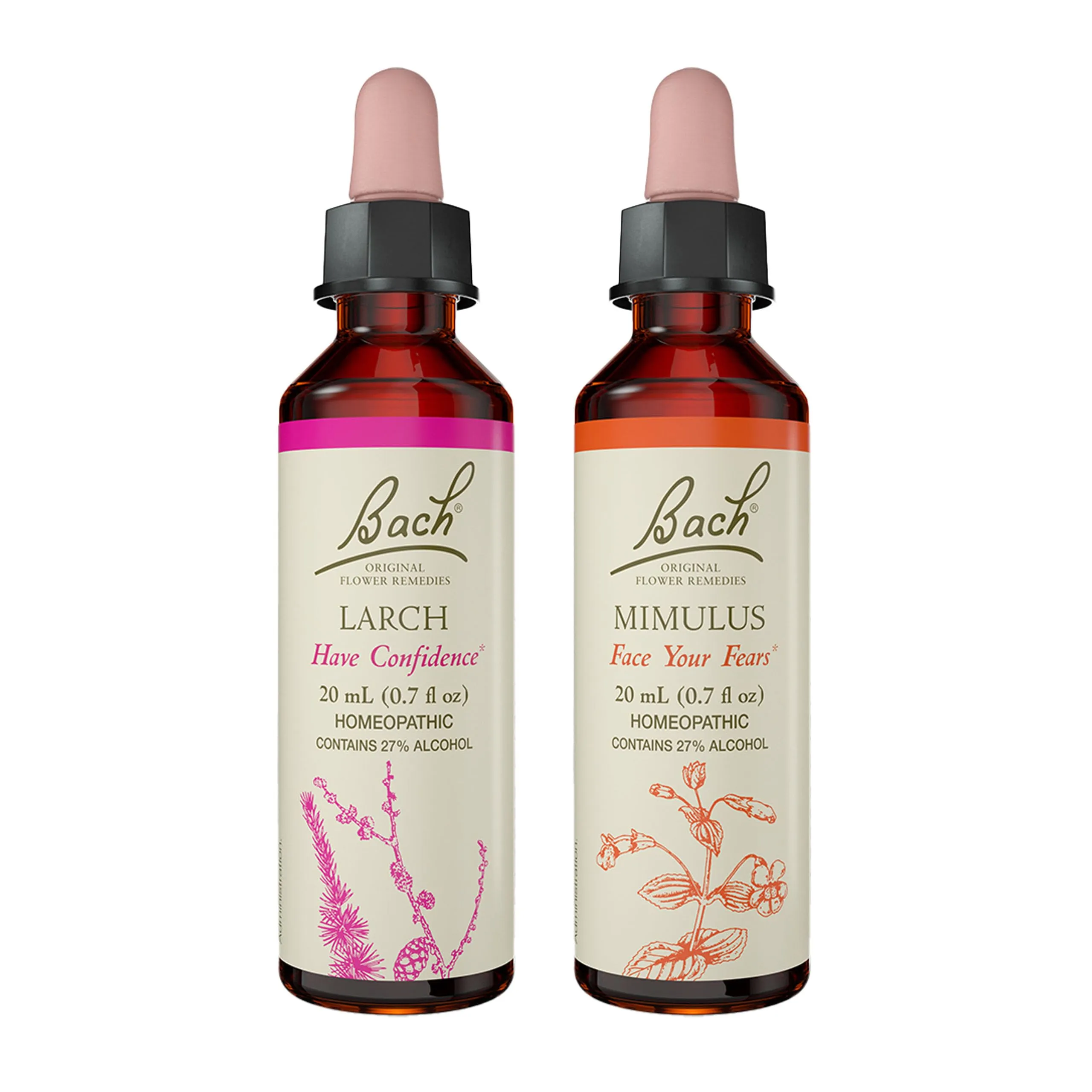 Bach Original Flower Remedies 2-Pack, Mimulus & Larch, Vegan Homeopathic Essences 20mL