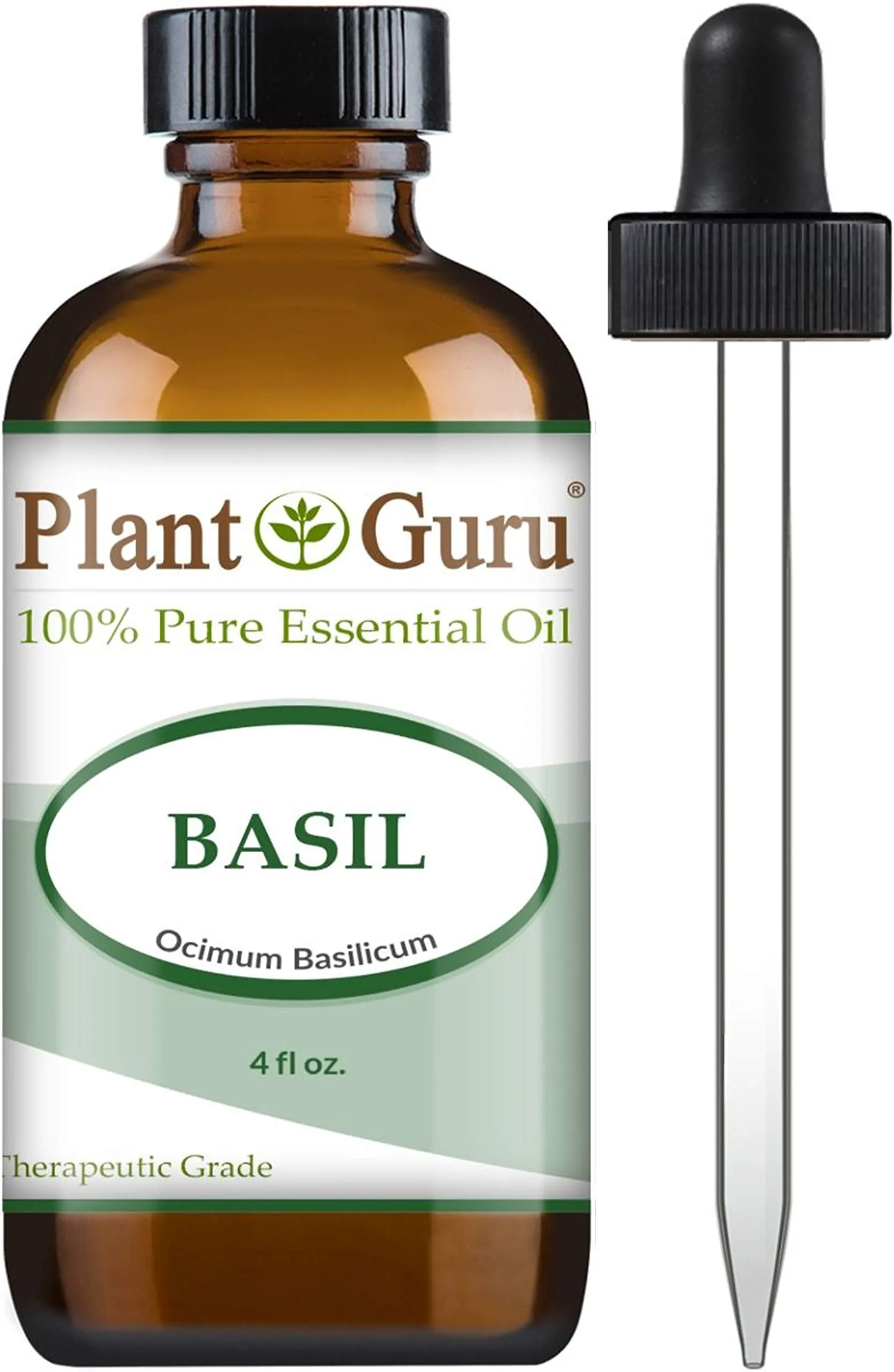 Basil Essential Oil 4 oz - 100% Pure & Undiluted, Therapeutic Grade, Ocimum basilicum