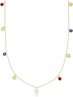 Bezel-Set Multi-Gemstone Station Necklace in 14kt Yellow Gold, 2.70 ct. t.w., 16 inches