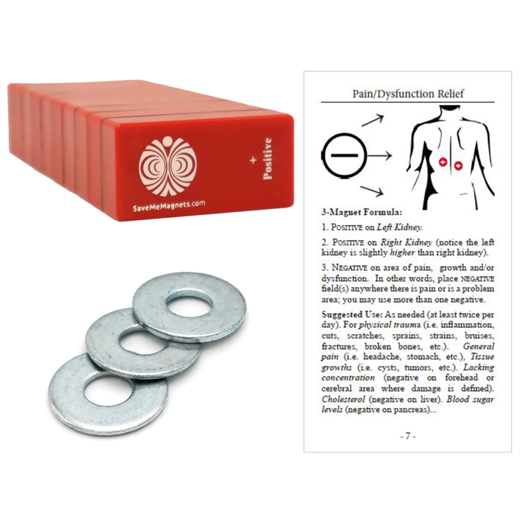 Biomagnetism Magnetic Therapy Kit - DIY Quick Start with 6 Magnets & Illustrated Booklet