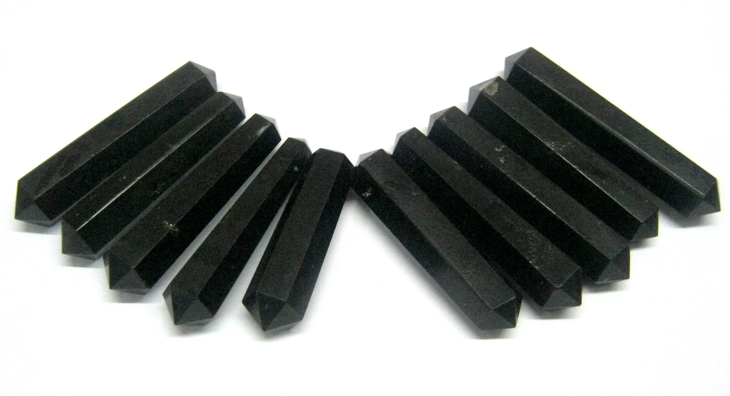 Black Tourmaline Double Terminated Points - 10 Pack of Handcrafted Wellness Jewelry