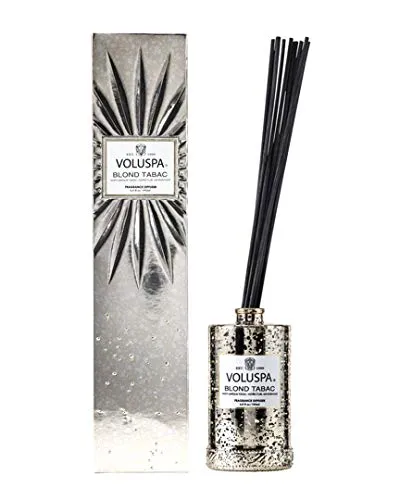 Blond Tabac Reed Diffuser by Voluspa - Warm Perique, Vanilla Husk & Sandalwood Scent