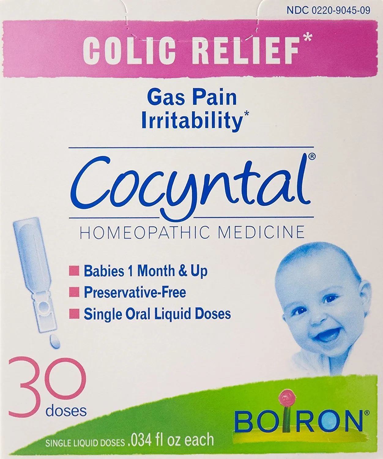 Boiron Cocyntal Baby Colic Relief, 30 Doses - Homeopathic, Benzocaine-Free, Natural Drops