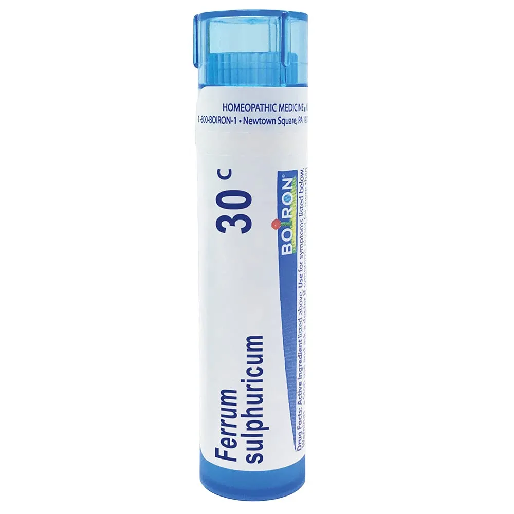 Boiron Ferrum Sulphuricum 30C Homeopathic Medicine for Low Fever - 80 Pellets