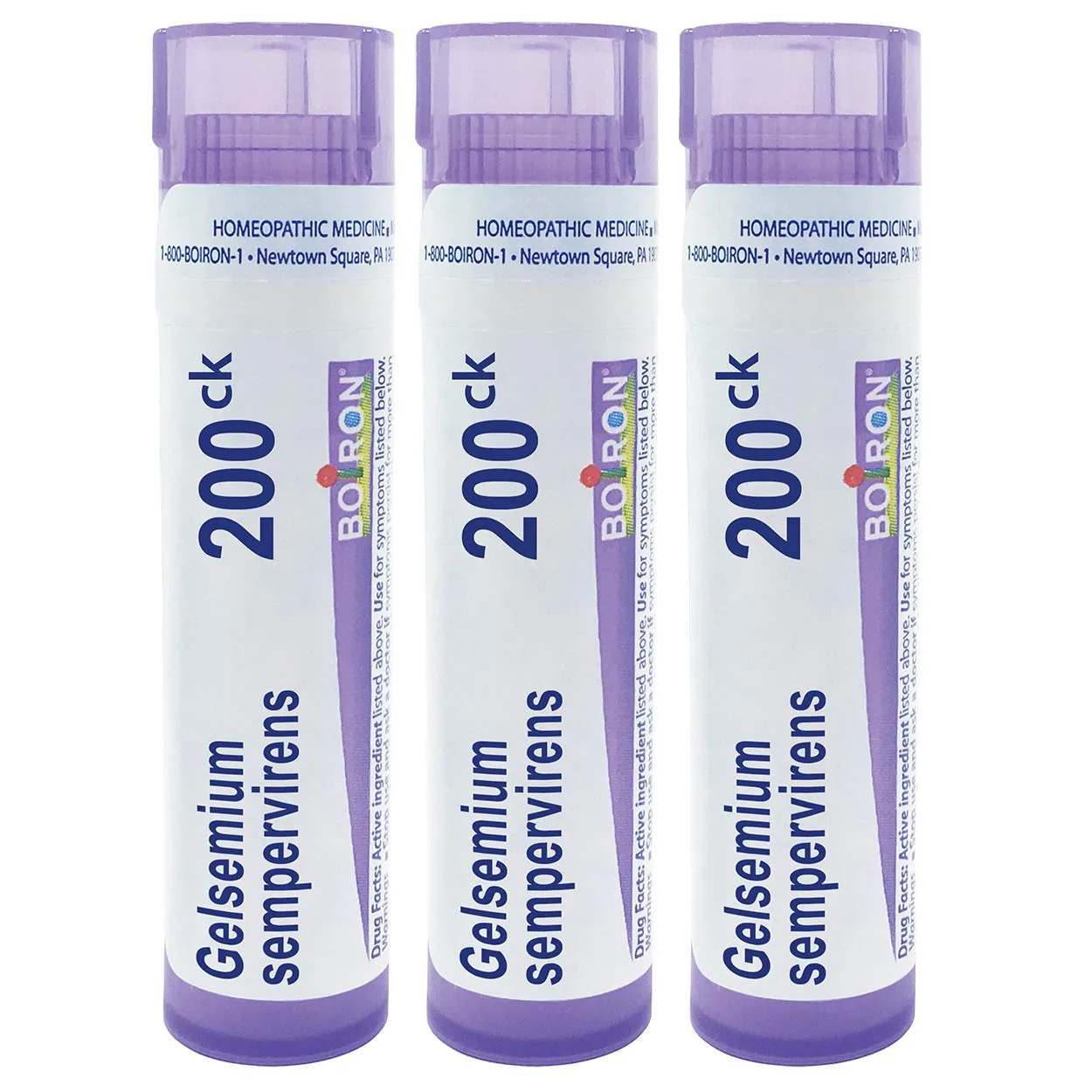 Boiron Gelsemium Sempervirens 200CK Homeopathic Medicine for Apprehension - Pack of 3