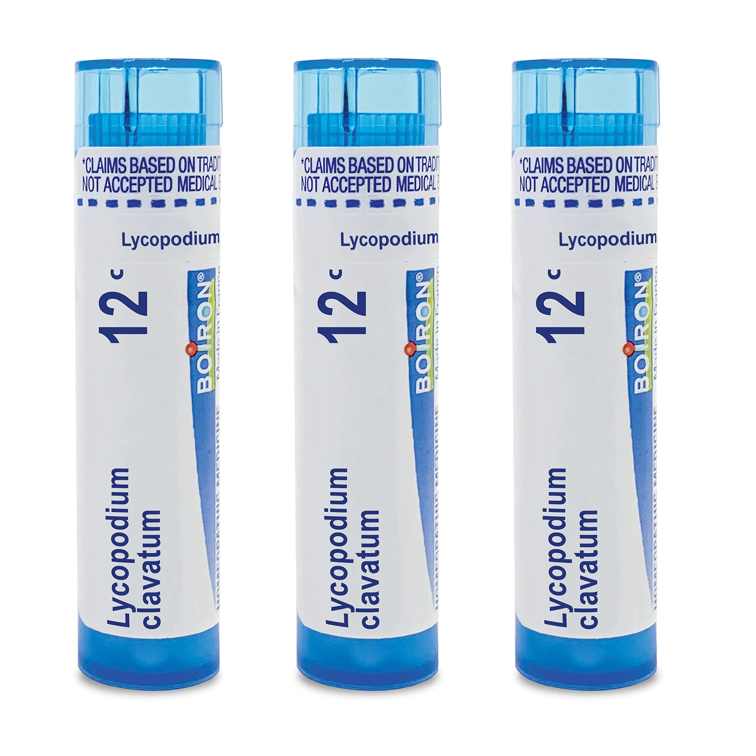 Boiron Lycopodium Clavatum 12C Homeopathic Digestive Relief - Pack of 3 (240 Pellets)