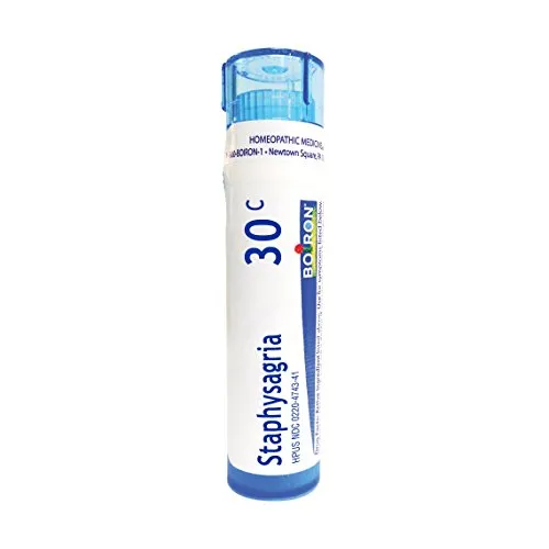 Boiron Staphysagria 30C - 80 Pellets, Homeopathic for Surgical Wounds, Safe & Non-Drowsy