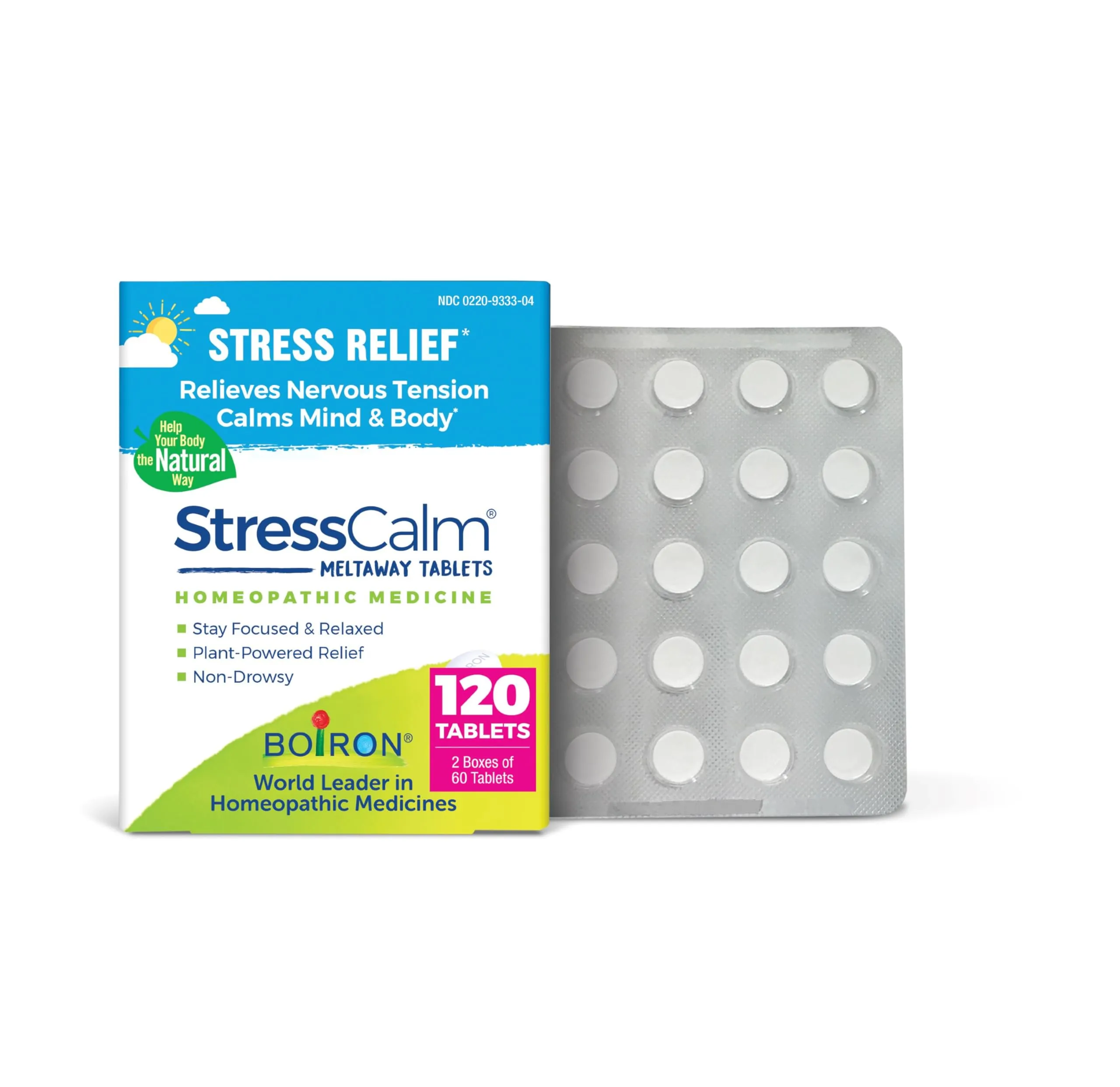 Boiron StressCalm Tablets 120 Count - Relief for Stress, Anxiousness, Nervousness & Fatigue