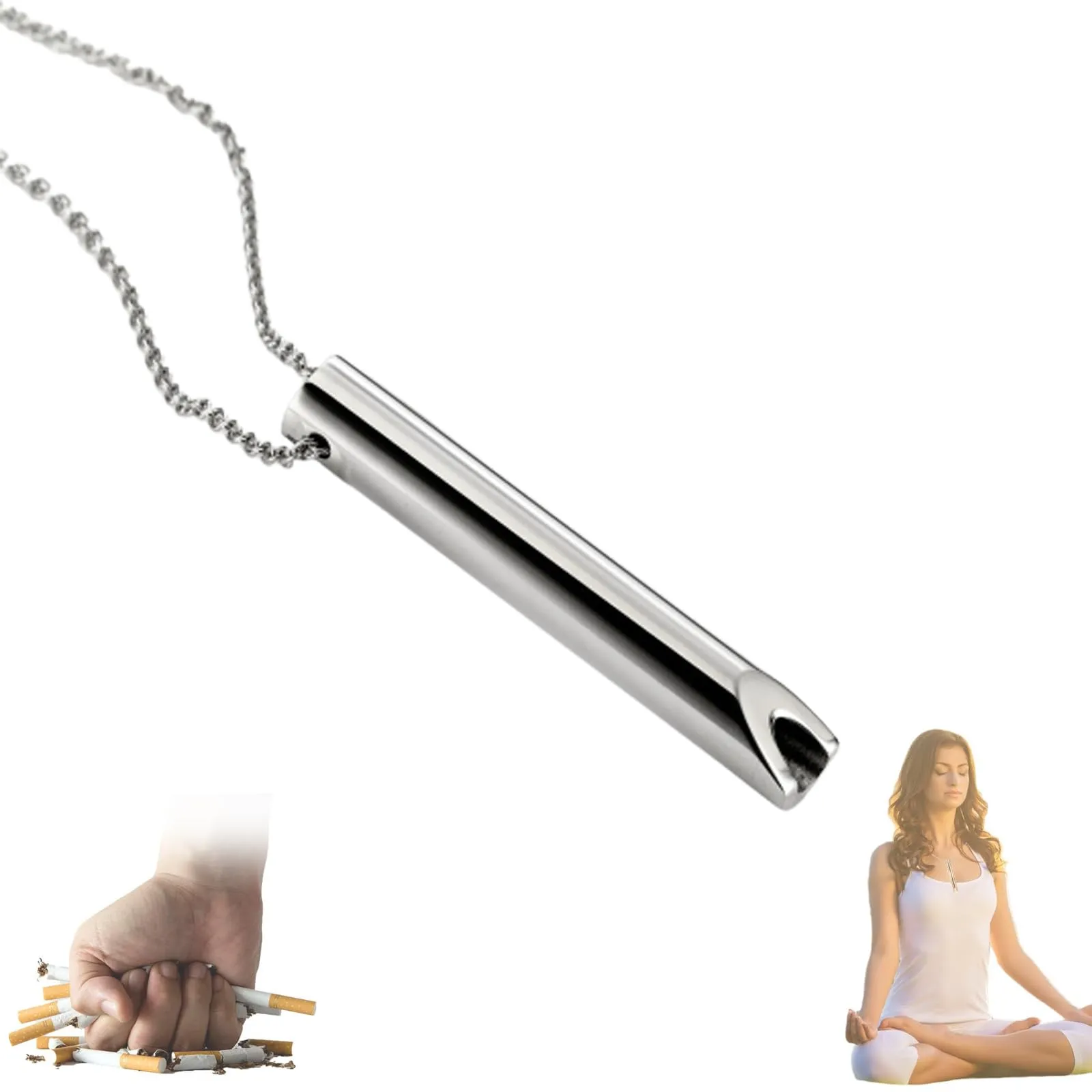 Breathlace Necklace for Calm Harmony - Stainless Steel Anti-Smoking & Breathing Necklace