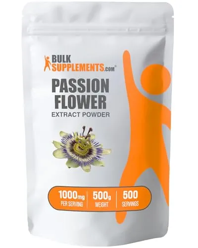 BulkSupplements Passion Flower Extract Powder 1000mg - Herbal Supplement, Gluten Free, 500g