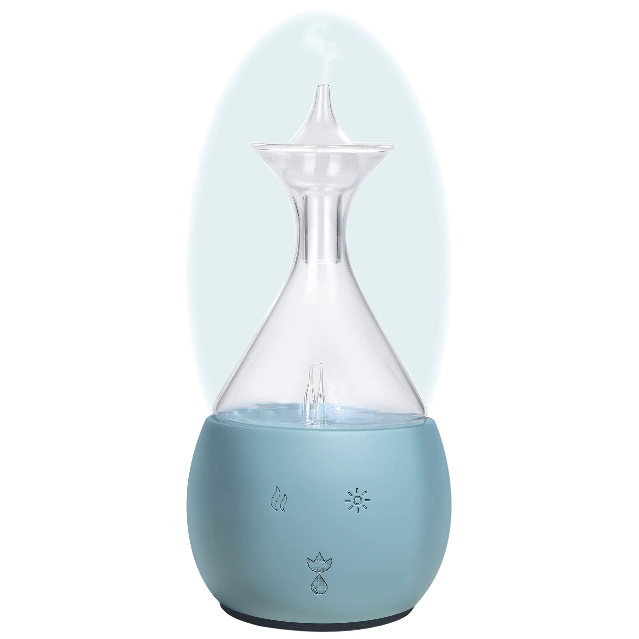 Bushberry-Mist Glass Essential Oil Diffuser - Non-WiFi, Waterless, Bernoulli's Principle, Elegant Design