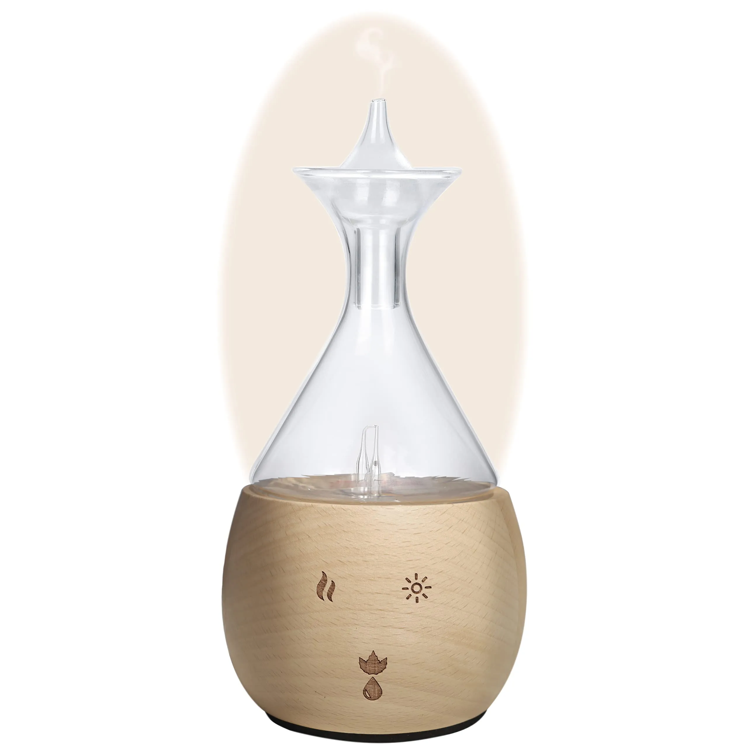 Bushberry-Mist Glass Essential Oil Diffuser – Bernoulli's Principle, Non-WiFi, Waterless, Elegant Design