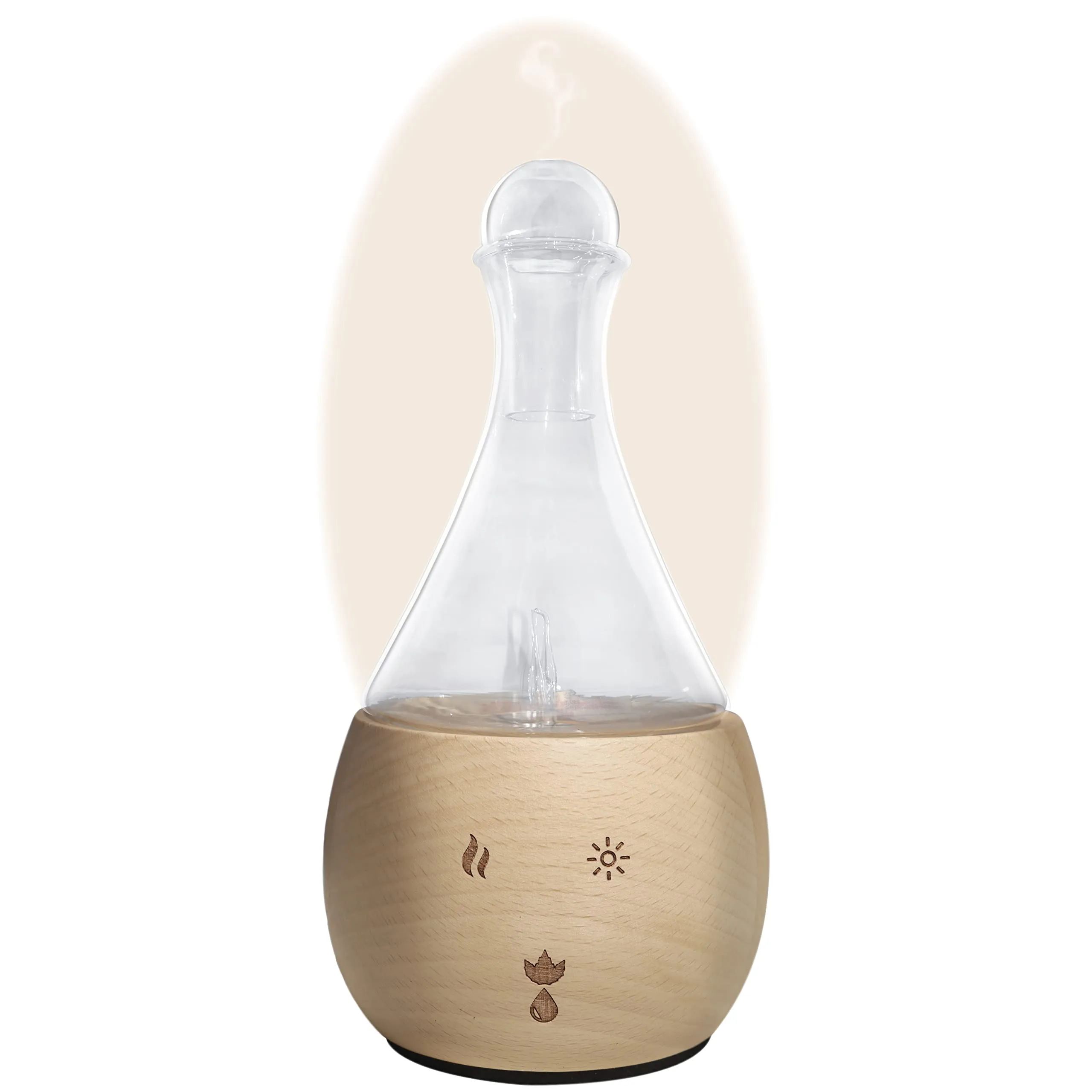 Bushberry Mist Glass Essential Oil Diffuser – Non-WiFi, Bernoulli's Principle, Elegant Design