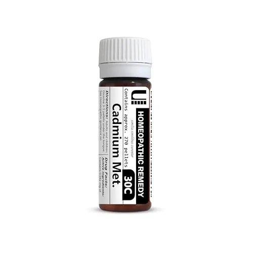 Cadmium Metallicum 30C Homeopathic Remedy, Lactose-Free, 270 Pellets, No Artificial Additives