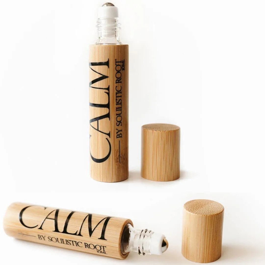 Calm Essential Oil Roller - Stress Relief Aromatherapy Blend with Chamomile & Lavender, 10ml