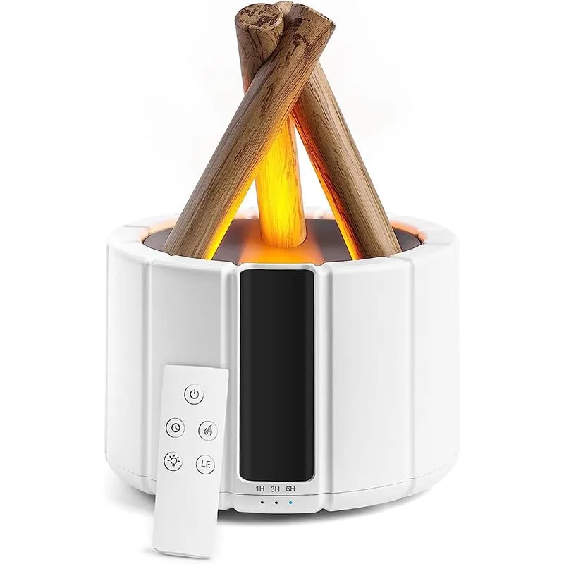 Campfire Humidifier Diffuser 250ml - Mini Flame Aroma Diffuser, Whisper-Quiet, Auto Shut-Off