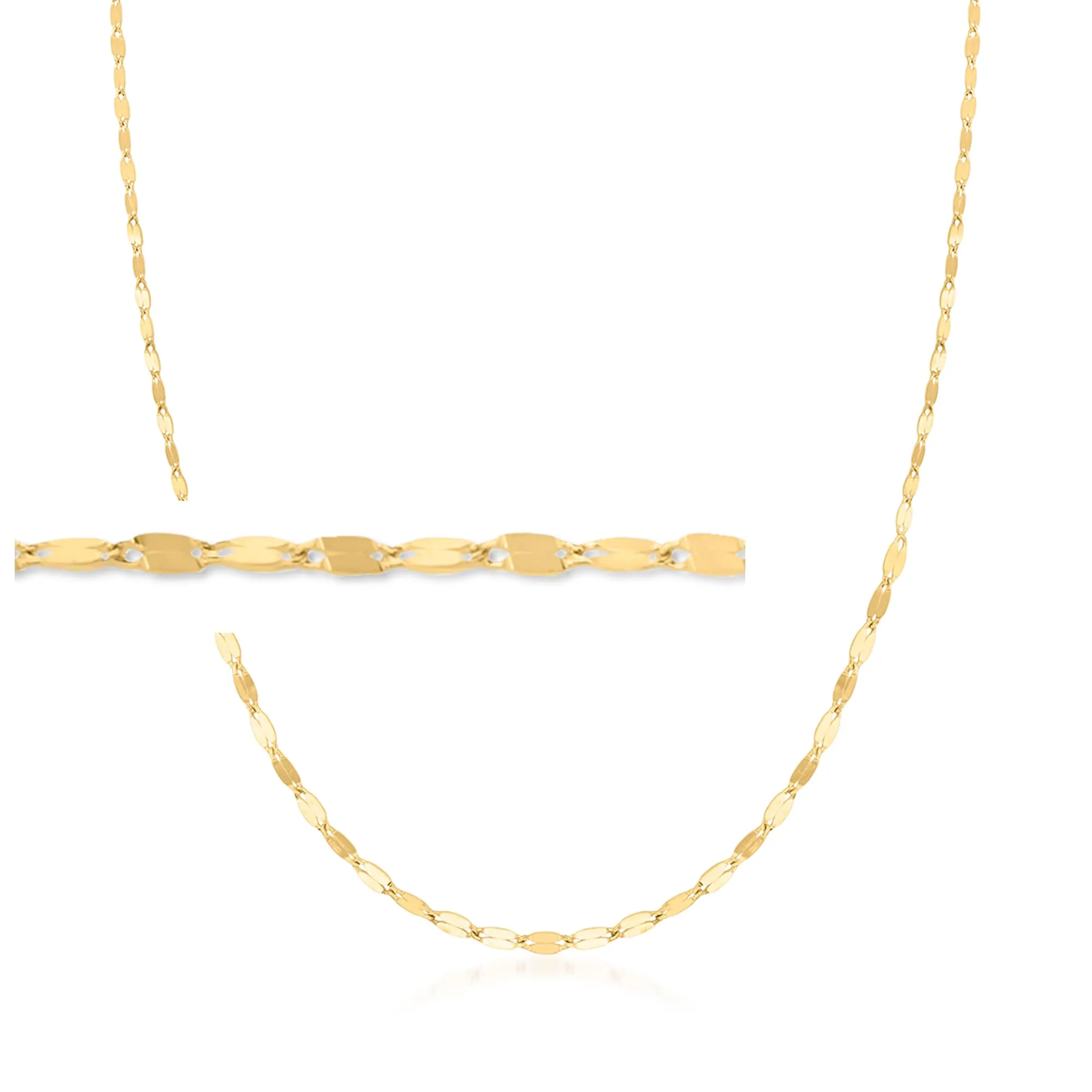 Canaria Italian 10kt Yellow Gold Graduated Lumachina-Chain Necklace - 16in, 1.5-2.2mm Wide