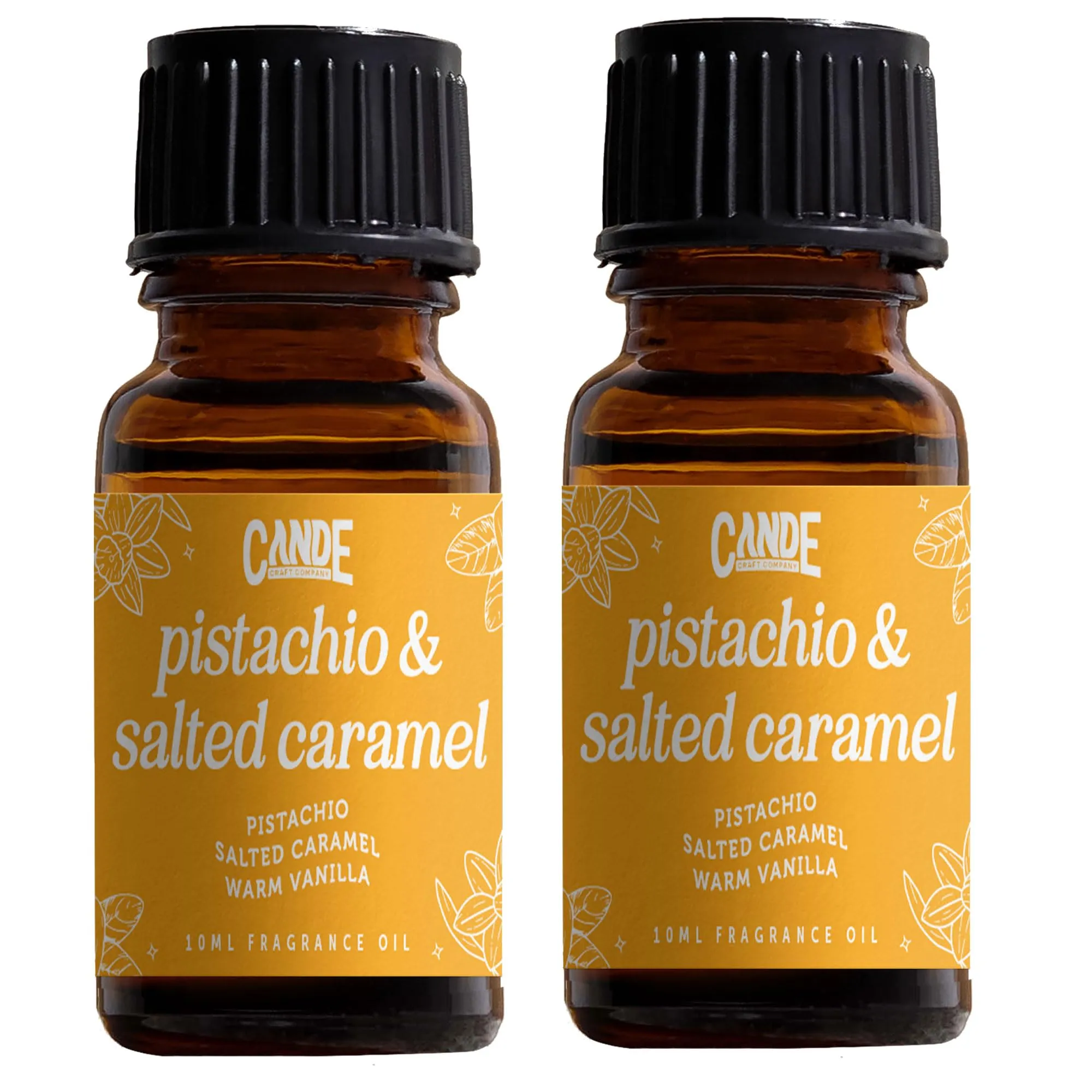 CANDE Craft Premium 2 Pack Fragrance Oil - Pistachio & Salted Caramel Aromatherapy Scents