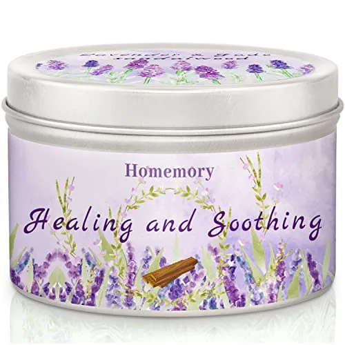 Candles for Home Scented Lavender & Jade Sandalwood, 6oz Non-Toxic Soy Aromatherapy Candle