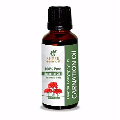 Carnation Oil 100% Pure Natural Undiluted Essential Oil 0.16 Fl.OZ - Therapeutic Grade