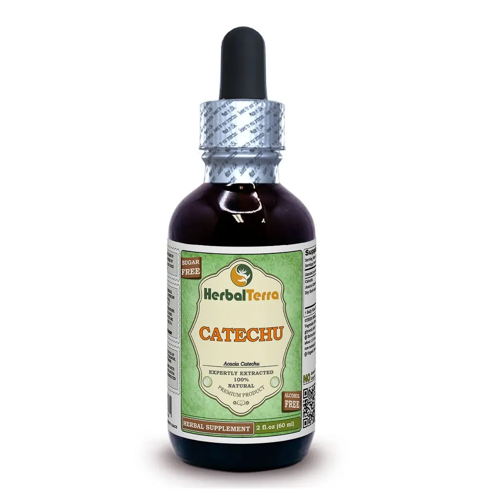 Catechu Glycerite 2 oz - Alcohol-Free Liquid Extract from Acacia Catechu, Natural Ingredients