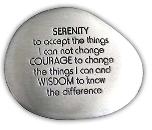 Cathedral Art Serenity Prayer Soothing Stone - 1-1/2-Inch Silver Pocket Meditation Rock