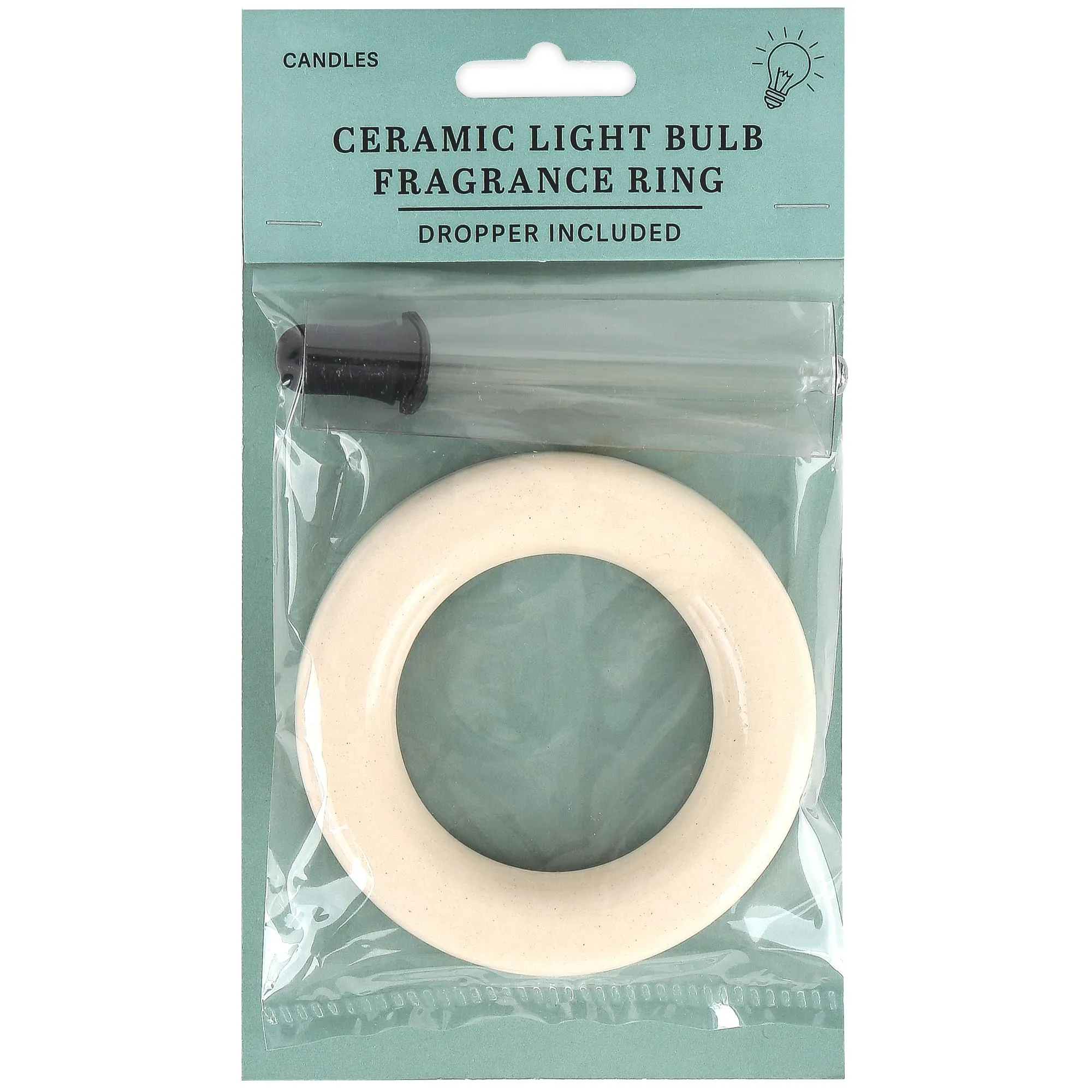 Ceramic Lightbulb Fragrance Ring & Dropper, 4x1/2 Inches