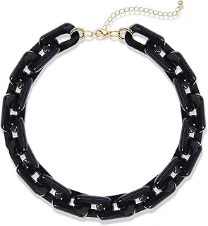 Chain Link Necklace for Women – Acrylic Resin Statement Chunky Collar Necklace