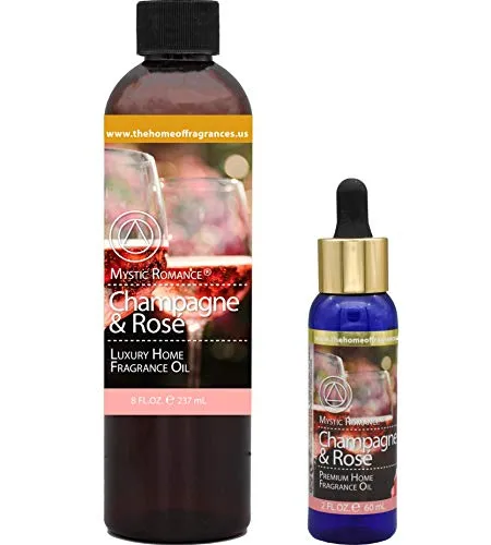 Champagne & Rose Fragrance Oil Set - 8oz & 2oz Bottles for Aromatherapy & Relaxation