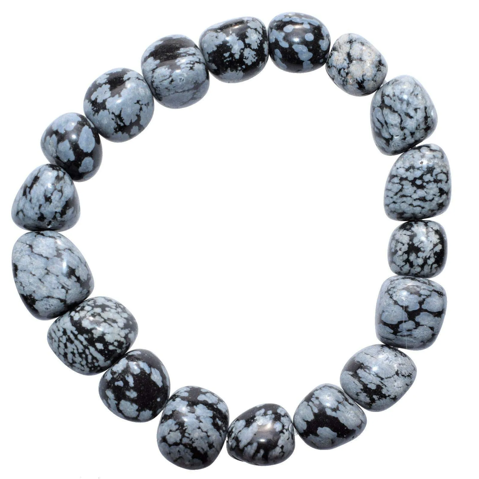 CHARGED Snowflake Obsidian Bracelet with Selenite Heart for Grounding, Confidence & Healing Energy