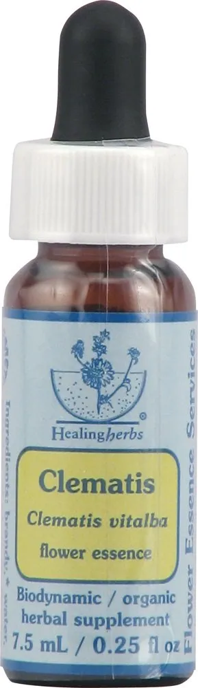 Clematis Flower Essence Services Supplement Dropper, 0.25 Fl Oz - Focused Presence & Inspiration