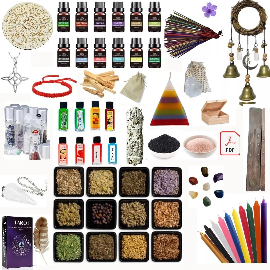 Complete Witchcraft Kit for Spells with Ritual Tools and PDF Gift Courses