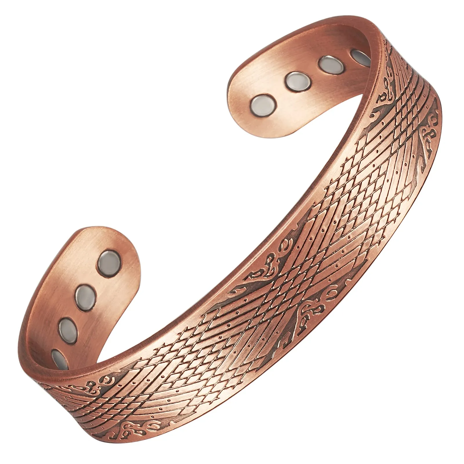 Copper Bracelets for Men, 6.69in Adjustable Pure Copper Magnetic Bracelet Fashion Jewelry