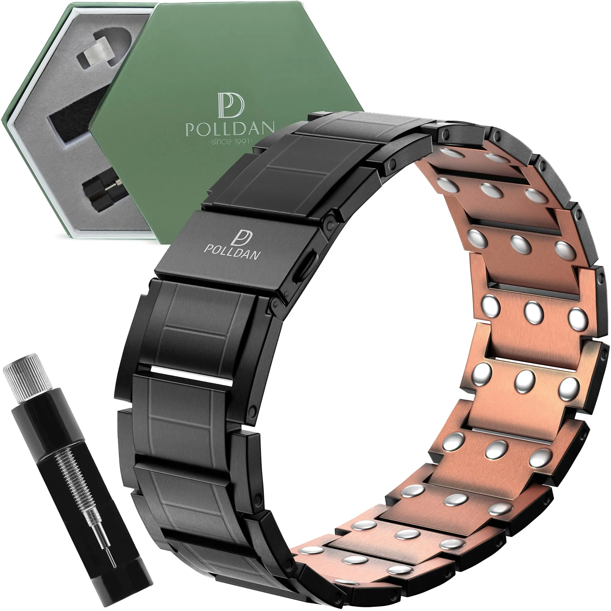 Copper Men's Magnetic Bracelet with 6200 Gauss Power