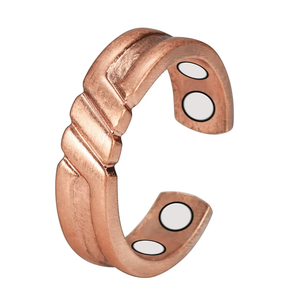 Copper Ring for Women, 99% Pure Adjustable Magnetic Jewelry, Hypoallergenic Copper Ring