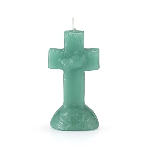 Crucifix Candle for Manifestation & Protection - Green Spiritual Healing Wish Candle