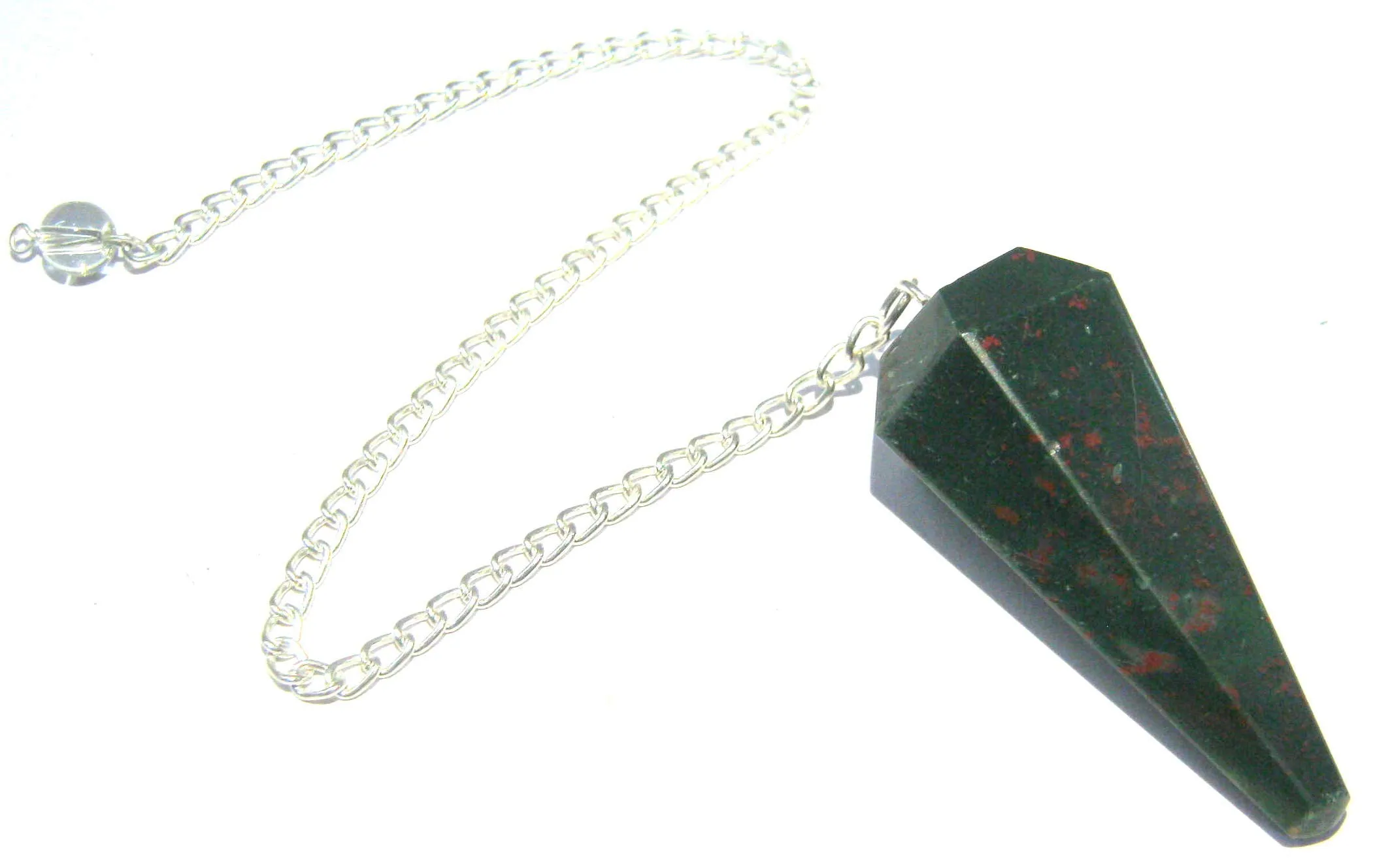 Crystalmiracle Natural Bloodstone Dowser Cone Pendulum Healing Crystals for Chakra Alignment