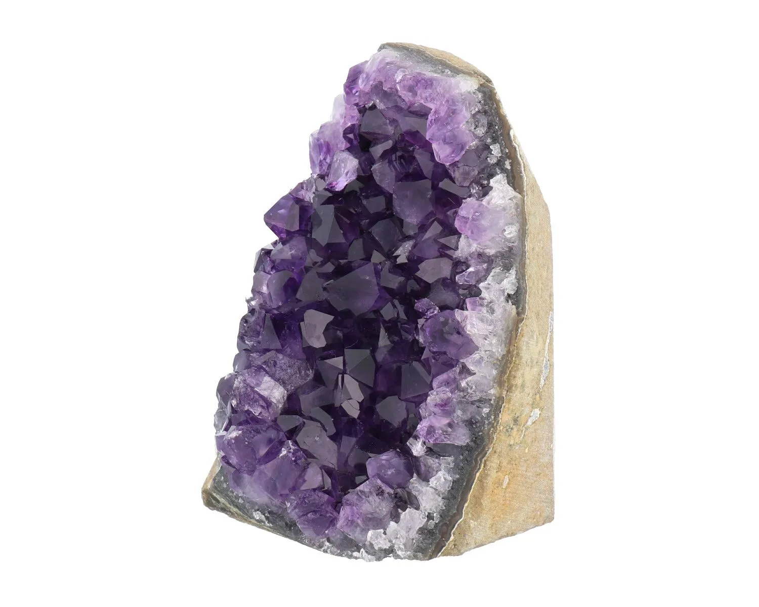 DEEP PURPLE PROJECT Amethyst Geode Cluster Quartz Stone 250g, Natural Healing Purple Crystal