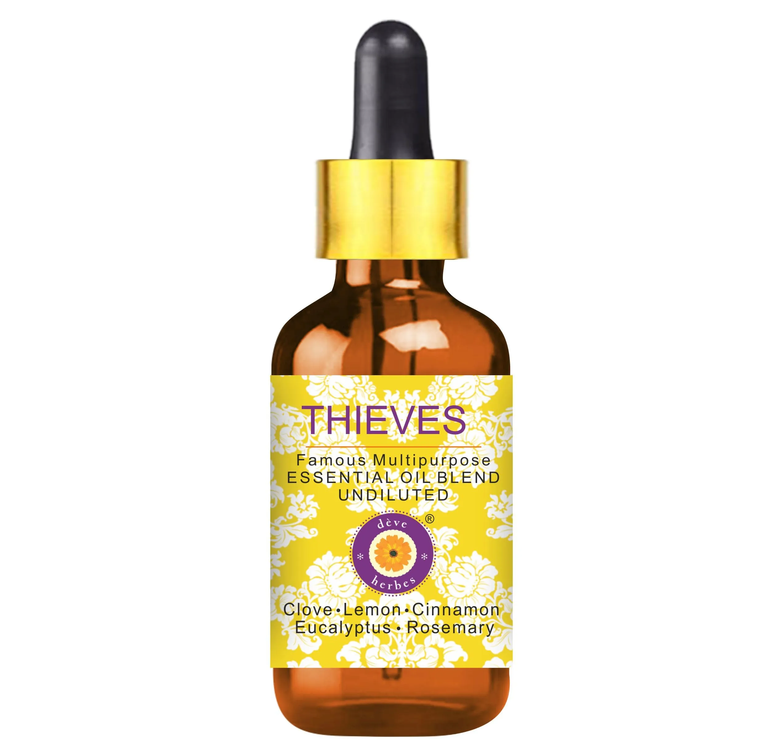 Deve Herbes Thieves 15ml Essential Oil Blend - Clove, Lemon, Cinnamon, Eucalyptus, Rosemary